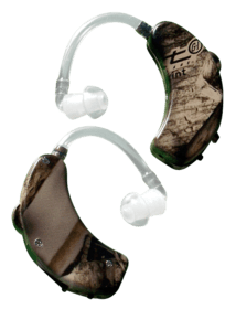 Walkers Camo Ultra Ear BTE Hearing Enhancer features an on/off switch and sound tube design